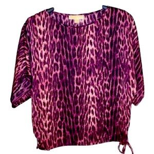 EUC Michael Kors Purple Cheetah Print Top
